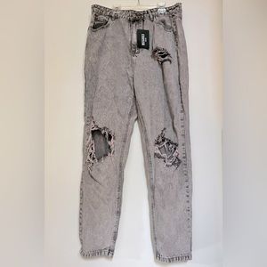 Grey Missguided High Rise Mom Jeans